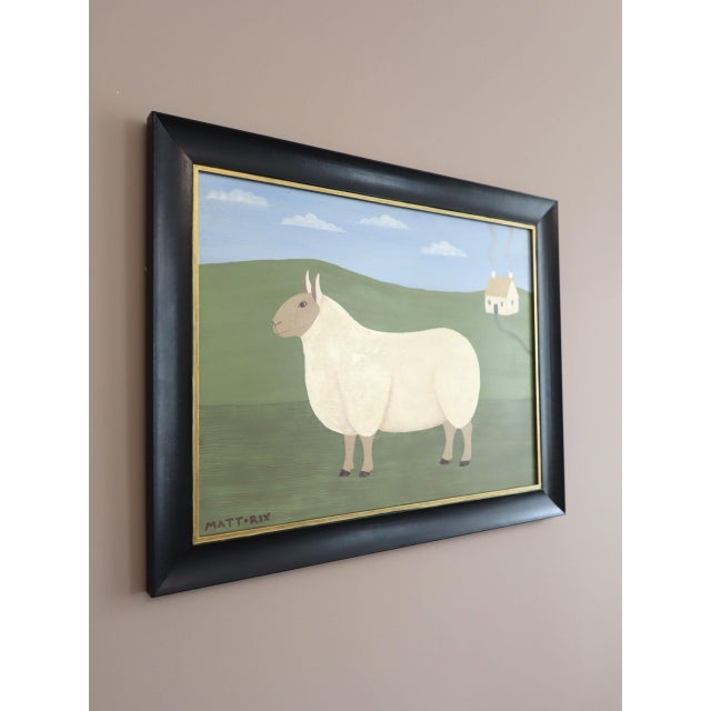 Contemporary Contemporary 'Daphne' Original Naïve Style Animal Oil Painting by British Artist Matt Rix, Framed For Sale - Image 3 of 10