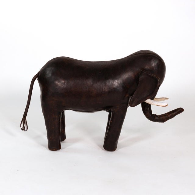1960s 1960s Leather Elephant Footstool by Dimitri Omersa for Abercrombie & Fitch For Sale - Image 5 of 10