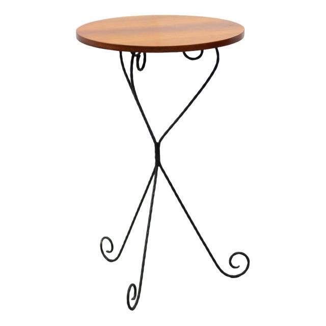 French Wrought Iron Side Table, 1960s For Sale