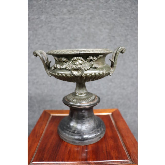Late 19th Century 19th Century Victorian Bronze & Wood Urns/Pair For Sale - Image 5 of 9