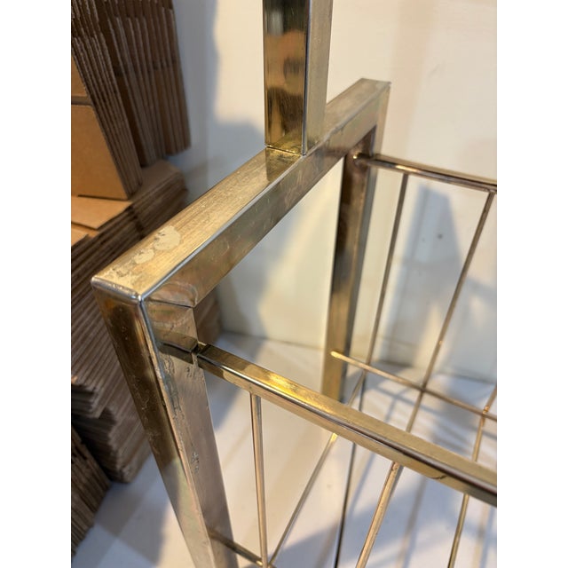 Midcentury Modern Vintage Chrome Metal Magazine Rack/ Holder For Sale - Image 12 of 12