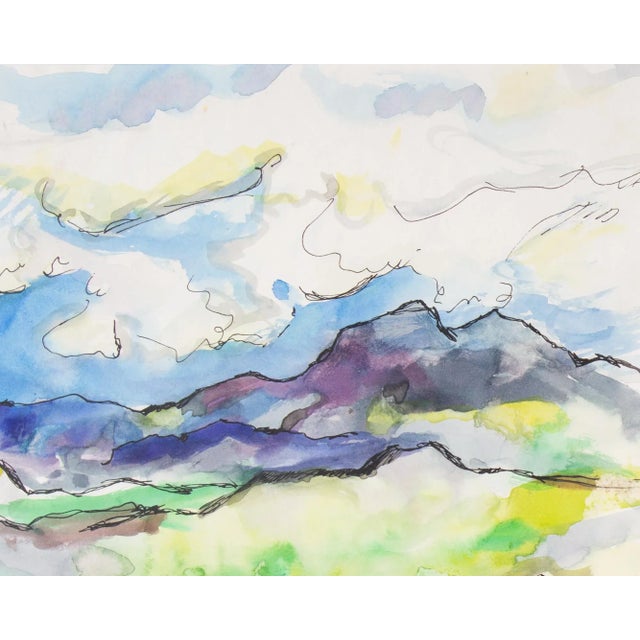 Paint 1967 Watercolor and Ink Painting of Pike National Forest by Harry Hilson For Sale - Image 7 of 8