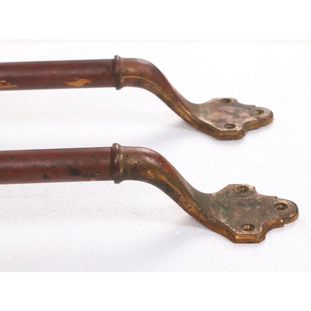 Mid 20th Century Vintage Brass Door Push Bars With Crossbar For Sale - Image 5 of 8