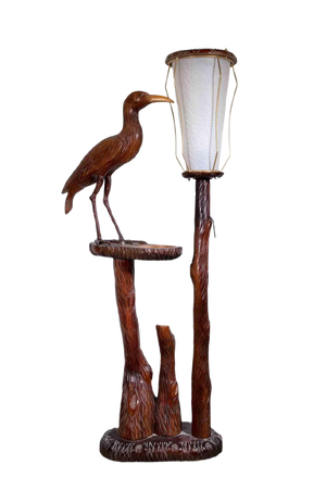 Vintage Wooden Lamp with Bird by Aldo Tura, Italy, 1950s