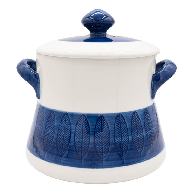 Large Blue Stewing Pot by Hertha Bengtson for Rörstrand For Sale