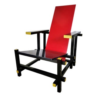 Red and Blue Chair by Gerrit Rietveld, 1980s For Sale