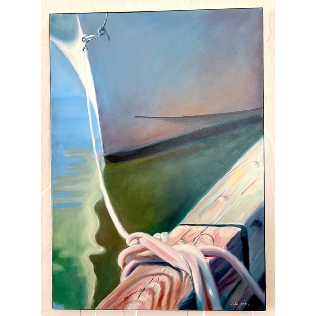 Original Oil on Canvas "Bateau De Peche Huile" By, Jules Landry For Sale - Image 11 of 15