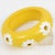 Massive Yellow Resin Bracelet Bangle with Carved Daisy Flowers For Sale - Image 4 of 7