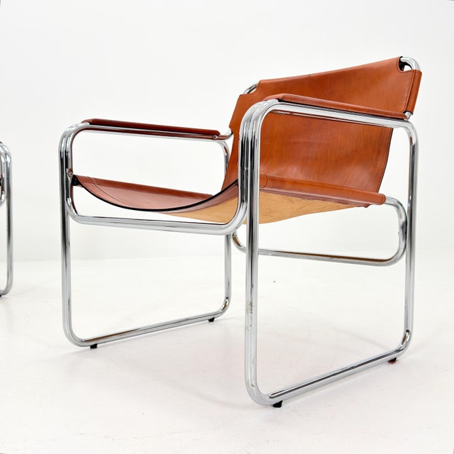Mid-Century Modern Italian Leather and Chrome Lounge Chairs Jox Interni, 1970s For Sale - Image 10 of 18