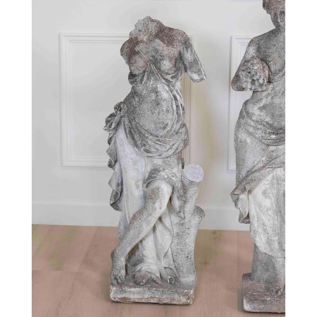 Set of Four Italian 1930s Neoclassical Garden Sculptures, The Four Seasons For Sale - Image 11 of 15
