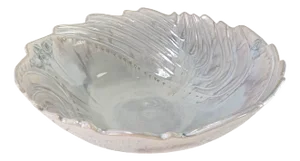 Lafe & Barb Garnier Studio Pottery Bowl – Embossed Shells & Iridescent Glaze