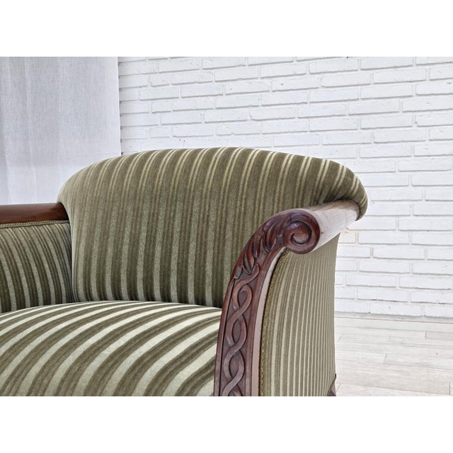 Mid-Century Modern Danish Armchair in Furniture Velour and Teak Wood, 1950s For Sale - Image 3 of 15