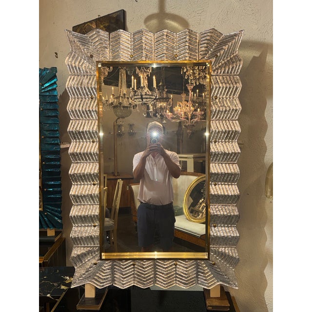 The Murano Silver Glass Zigzag Mirror is a stylish and elegant mirror. The intricate zigzag design is personalized and...