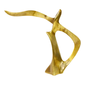 Mid 20th Century Modern Minimal Solid Brass Soaring Seagull Bird Figurines