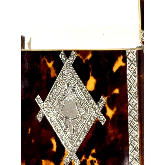 Early 19th Century Stunning English Regency Sterling Silver & Tortoiseshell Card Case, Circa 1815 For Sale - Image 5 of 18