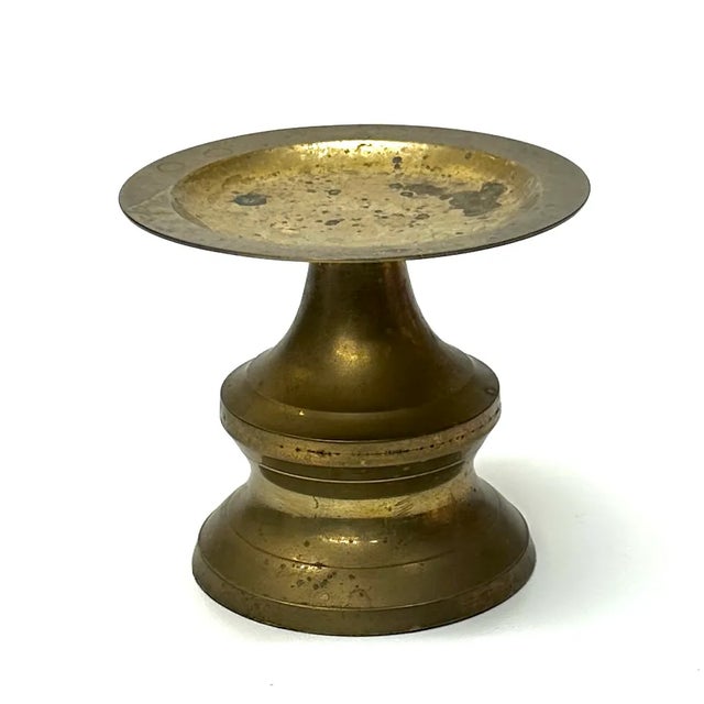 Mid 20th Century Authentic Brass Pillar Candle Holder Curation - Group of 5 For Sale - Image 5 of 8