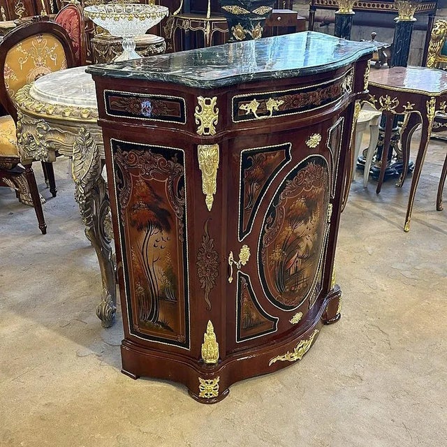 French 1980s French Louis XV Style Marble Commode Furniture For Sale - Image 3 of 5
