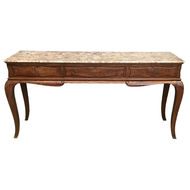 19th French Three Drawers Console Table With Top Marble Chairish