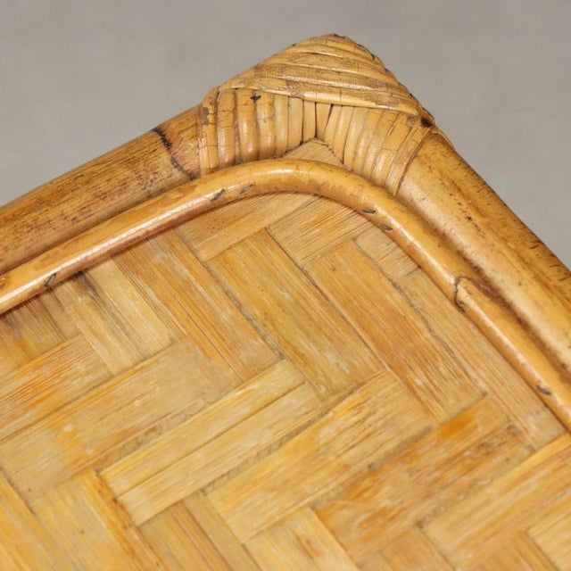 Wicker and Bamboo Coffee Table, 1970s For Sale - Image 6 of 12