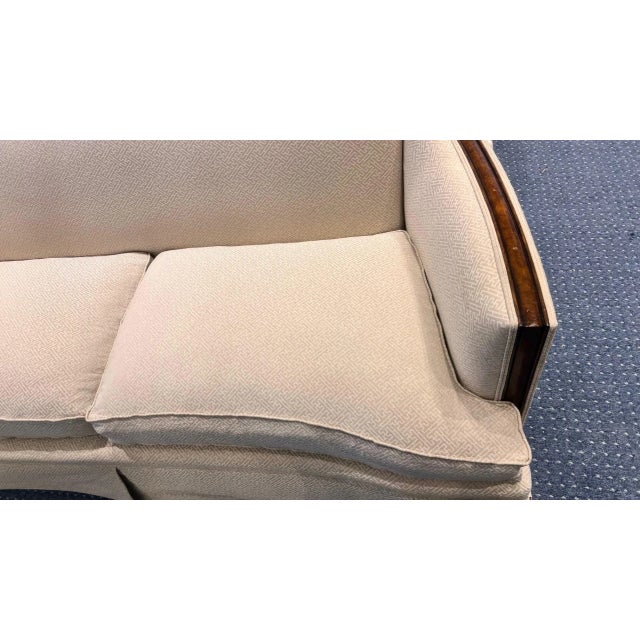 Theodore Alexander Upholstered Sofa With Fruitwood Trim & Kick Pleat Skirt – 79” For Sale - Image 10 of 13