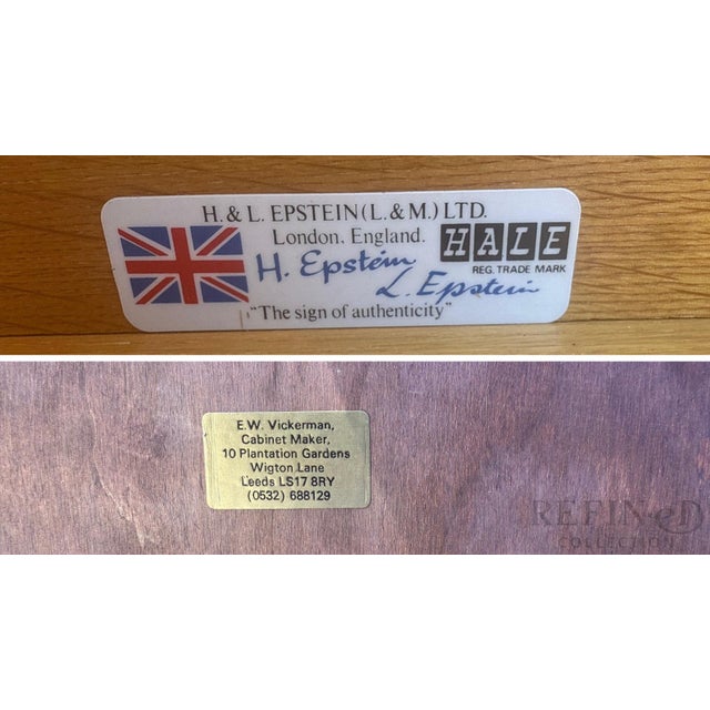 English Cylinder Roll Top Secretary Desk by H & L L Epstein — Cabinetmaker E. W. Vickerman For Sale - Image 16 of 16