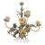 Gold Spanish Floral Chandelier in Hand-Paint Tole Metal, 1970s For Sale - Image 8 of 8