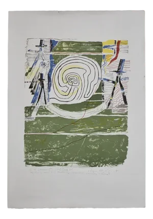 Jörgen Fogelqvist, Composition with Figures, 1977, Color Lithograph