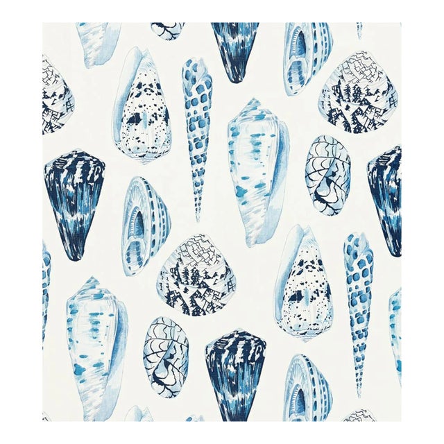 Sample - The House of Scalamandré Coquina Linen Print Fabric, Porcelain For Sale