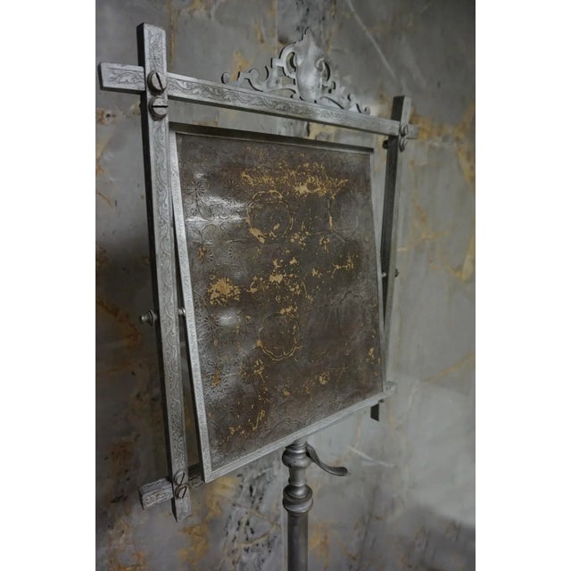 Antique French Cast Iron Adjustable Shaving Stand For Sale - Image 7 of 18