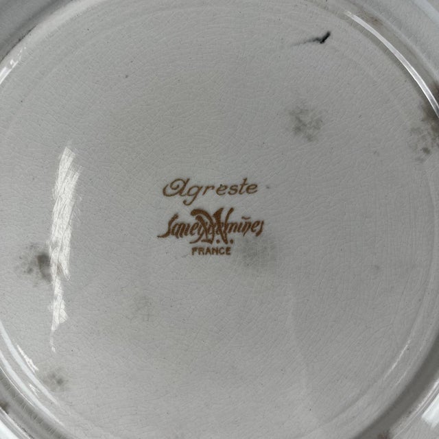 1950s Agreste Saladier Plate Sarreguemines, 1930s For Sale - Image 5 of 8
