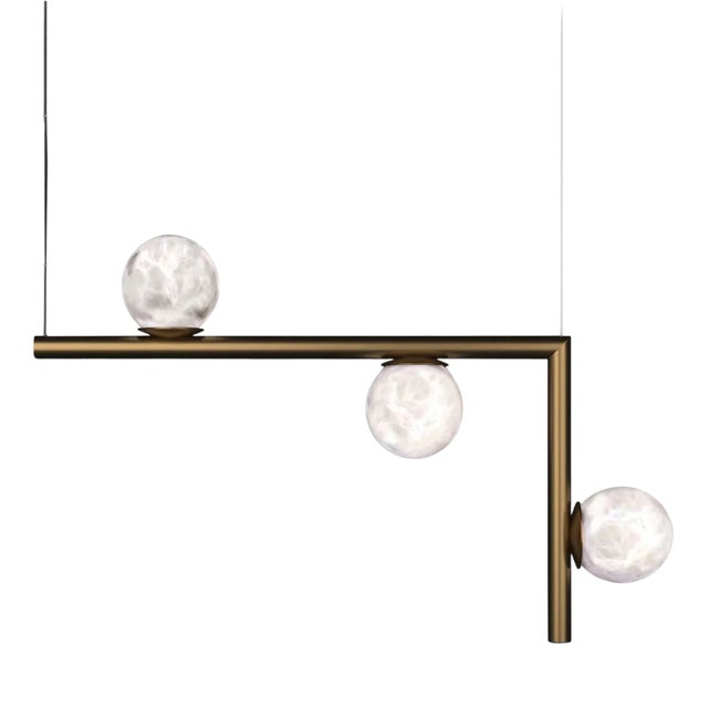 Ofione 2 Bronze Pendant Lamp by Alabastro Italiano For Sale