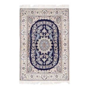 Fine Hand Knotted Persian Silk & Wool Nain Rug