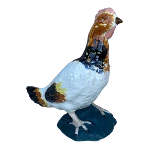 French Majolica Porcelain Hen Circa 1930