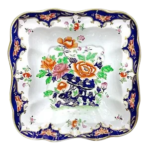 Antique Porcelain Chinoiserie Floral Dish