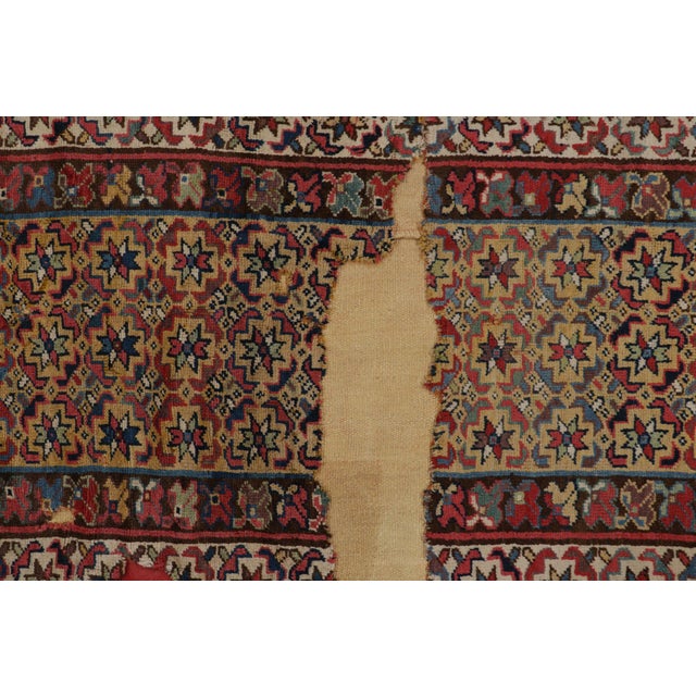 Textile Vintage Tribal Rug Fragment Layered With Flatweave Backing - Rug & Kilim For Sale - Image 7 of 9