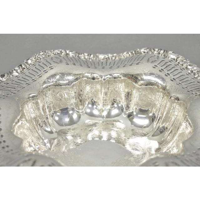Metal Early 20th Century Webster Wilcox 3236c International Silver Plated Scalloped Centerpiece Bowl For Sale - Image 7 of 18