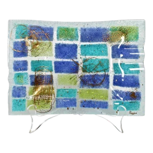 Mid Century Higgins Fused Glass Tray