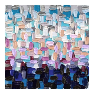 Dusk 2 - Textural Original Glitter Abstract Acrylic Painting on Canvas by Shiri Phillips For Sale