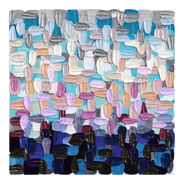 Dusk 2 - Textural Original Glitter Abstract Acrylic Painting on Canvas by Shiri Phillips For Sale