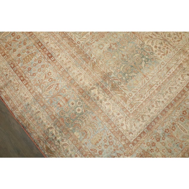 Antique Zabihi Collection Stunning Garden Design Persian Kerman Carpet - 12'5" x 15'10" For Sale - Image 10 of 12