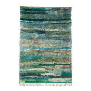 Hand-Knotted Wool Rug by Azele Studio For Sale