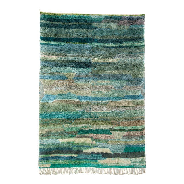 Hand-Knotted Wool Rug by Azele Studio For Sale