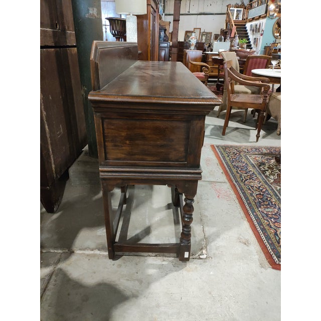 Early 20th Century Early 20th Century Jacobean Revival Oak Server Console For Sale - Image 5 of 11