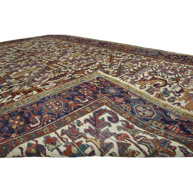 Antique Persian Heriz Rug - 07'02 X 10'01 For Sale - Image 4 of 6