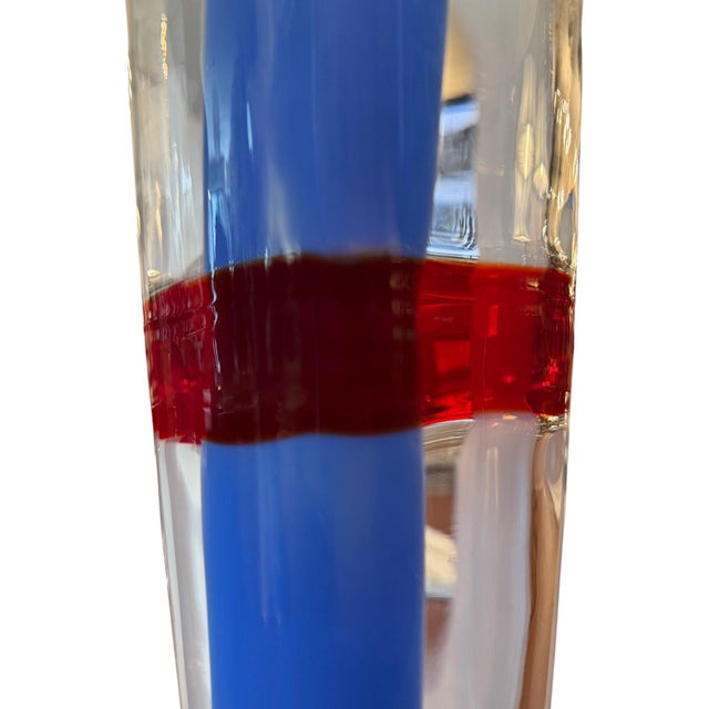 Transparent Carlo Moretti Signed Geometric Murano Glass Vase. Italy, 2010. For Sale - Image 8 of 11