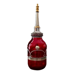 Recycled Vintage Moroccan Perfume Bottle / Red