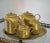 Engraved Golden Aluminum Tea Set, 1950s, Set of 5 For Sale - Image 4 of 5