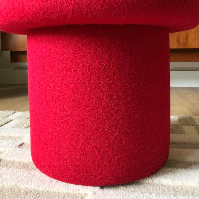 Mushroom Ottoman in Goji Wool For Sale - Image 9 of 11