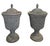 Metal Pair of Neoclassical Style Basketweave Lead Garden Urns With Finial Lids For Sale - Image 7 of 10