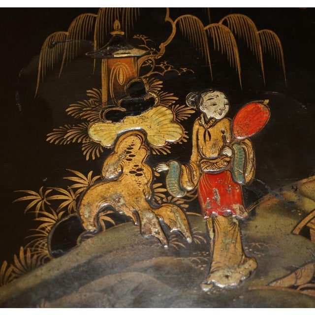 Chinese Chinoiserie Lacqurered Kidney Shaped Nesting Tables, 1900s, Set of 3 For Sale - Image 14 of 18